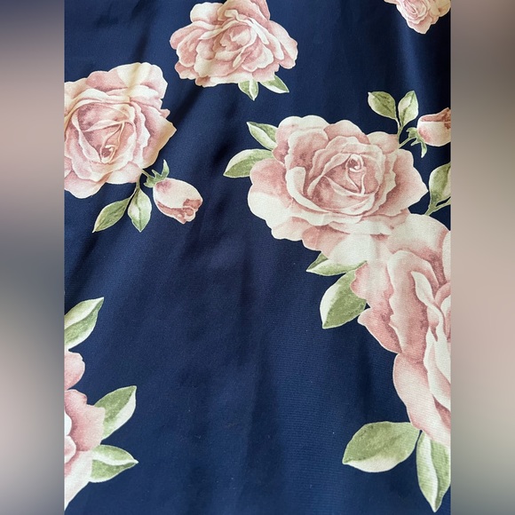 LULUS The Very Thought of You Navy Blue Floral Print Maxi Dress Gown Size M Rose - Picture 8 of 14